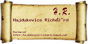 Hajdukovics Richárd névjegykártya
