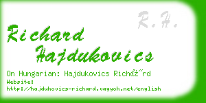 richard hajdukovics business card